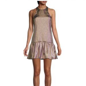 Amanda Uprichard Ezra Metallic Mini A-Line Dress